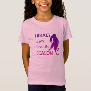 Eishockey-T - Shirt Favoritensaisonfan lila rosa