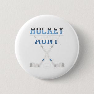 Eishockey-Tante Stolz Tante eines Spielers Torwart Button