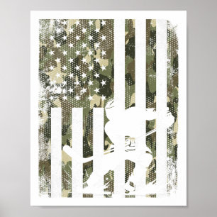 Eishockey-Tarnung USA-Flagge Eishockeyspieler Hock Poster