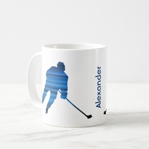 Eishockey-Tasse Silhouette blau Kaffeetasse