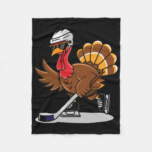 Eishockey Thanksgiving-Geschenke Truthahn spielt E Fleecedecke