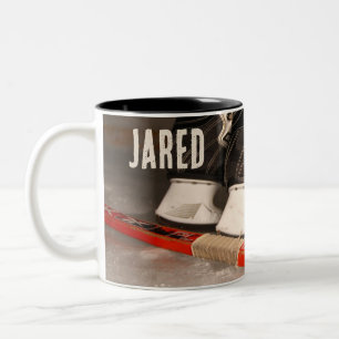 Eishockey-Themen-Kaffeetasse Zweifarbige Tasse
