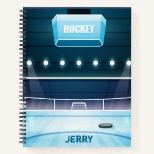 Eishockey-Themen-personalisiertes Notizbuch