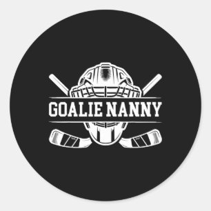 Eishockey-Torhüter-Kinderfrau eines Hockey-Torhüte Runder Aufkleber