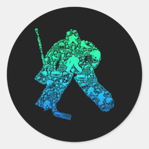 Eishockey Torwart Hockeyspieler Jugend Männer Kind Runder Aufkleber
