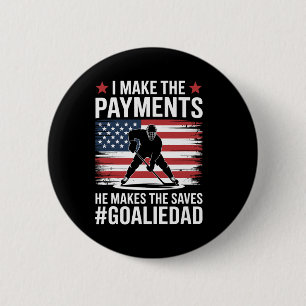 Eishockey Torwart Vater und Vater Button
