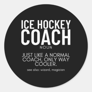 Eishockey-Trainer-Definition Stolz Lustig Eishocke Runder Aufkleber