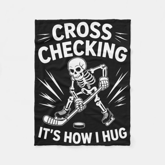 Eishockey-Trainer Spieler, Cross Checking So bin i Fleecedecke (Vorderseite)