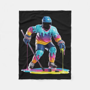 Eishockey-Tropf-Eiscreme-Tie-Dye-Eishockeyspieler  Fleecedecke