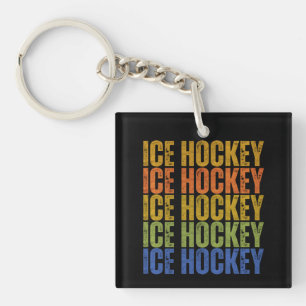 Eishockey-Typografie Schlüsselanhänger