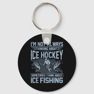 Eishockey und Eisangeln Lustiger Angler Humor  Schlüsselanhänger