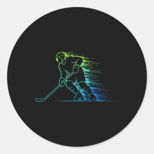 Eishockey und Hockey-Grafik Männer und Jungen, Tee Runder Aufkleber
