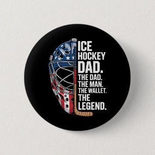 Eishockey-Vater Der Mann Die Brieftasche Button