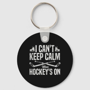 Eishockey Vintage Ich Kann Mich Nicht Beruhigen We Schlüsselanhänger