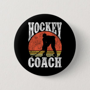 Eishockey-Vintage-Trainer Retro-Hockey-Trainer  Button