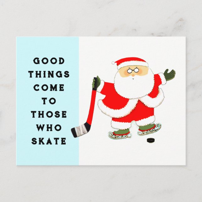 Eishockey-Weihnachten Feiertagspostkarte (Vorderseite)
