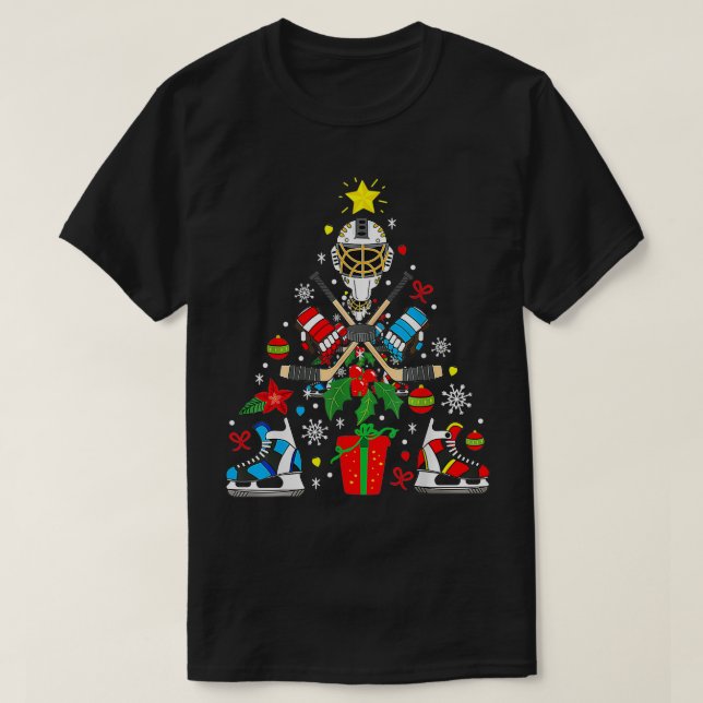 Eishockey Weihnachtsbaum TTA T-Shirt (Design vorne)
