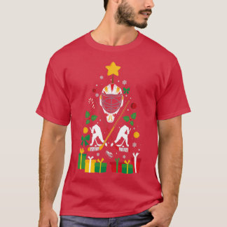 Eishockey Weihnachtsgeschenk Funny ICe Hockey Tree T-Shirt