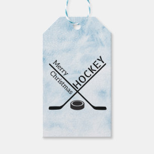 Eishockey Weihnachtsgeschenke - blaue Eisstöcke Geschenkanhänger