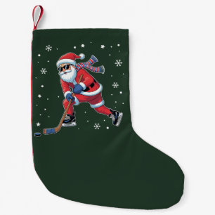 Eishockey-Weihnachtsmann spielt Eissportmannschaft Kleiner Weihnachtsstrumpf