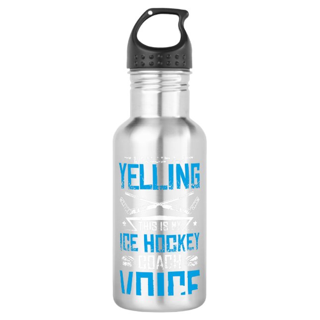 Eishockey Yelling Coach Edelstahlflasche (Vorderseite)