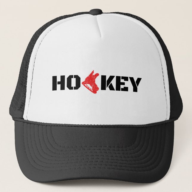 Eishockeycap - Roter Skate Truckerkappe (Vorderseite)