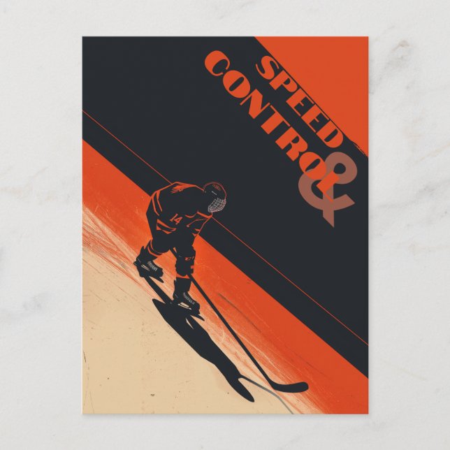 Eishockeygeschwindigkeit und Kontrolle Postkarte (Vorderseite)