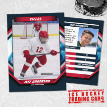 Eishockeyhandelskarte in Cool Red Dark Blue