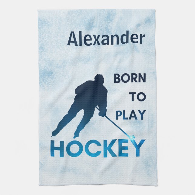 Eishockeyhandtuch trockene Klinge geboren, um blau Geschirrtuch (Vertikal)