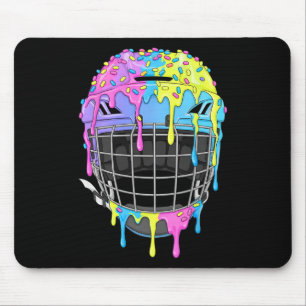 Eishockeyhelm Eiscreme-Tropfen für Hockeyspieler-J Mousepad