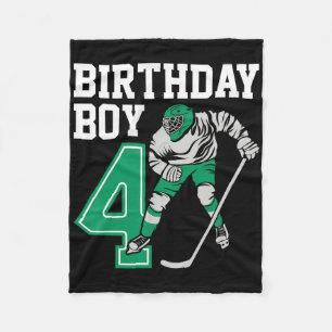 Eishockeyliebhaber Kinder 4. Eishockey-Geburtstag  Fleecedecke