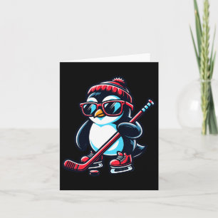 Eishockeypinguin sonnig und Niedlich für den Winte Karte