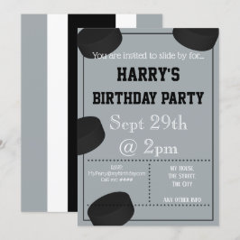 Eishockeypuck-Party Einladung