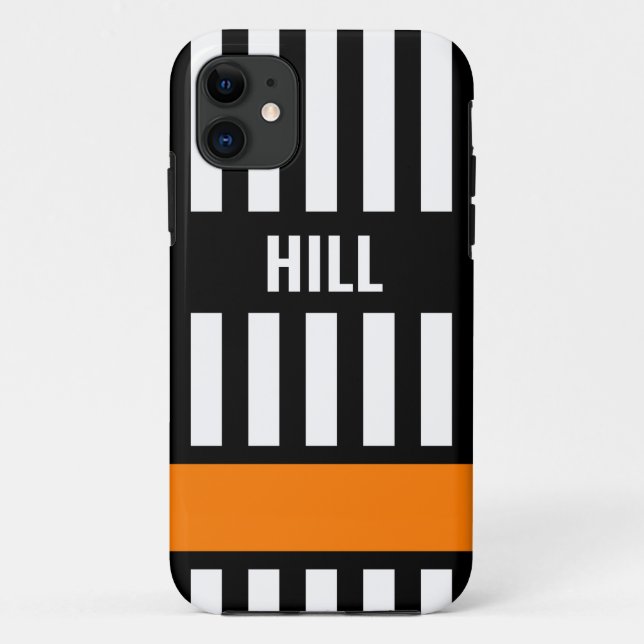 Eishockeyreferent Zebra Stripe Personalisiert Case-Mate iPhone Hülle (Rückseite)