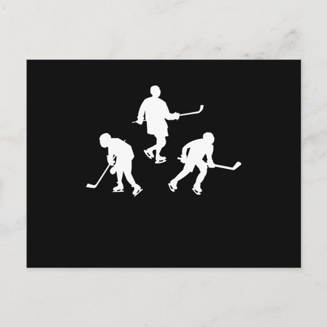 Eishockeyschläger-Silhouette cooles Sportgeschenk Postkarte (Vorderseite)