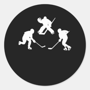 Eishockeyschläger-Silhouette cooles Sportgeschenk Runder Aufkleber