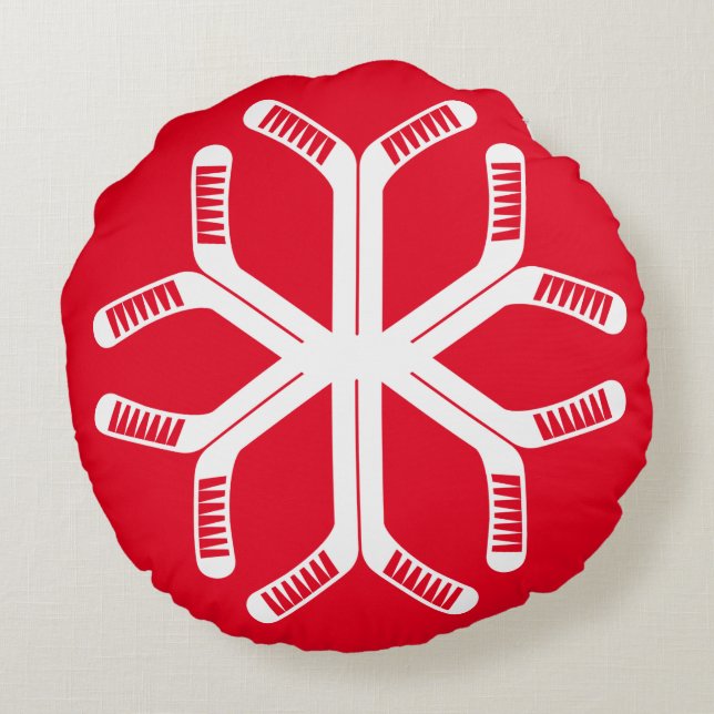 Eishockeyschläger Snowflake Throw Kissen (Rückseite)