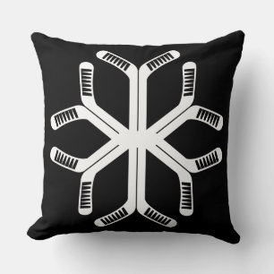 Eishockeyschläger Snowflake Throw Kissen