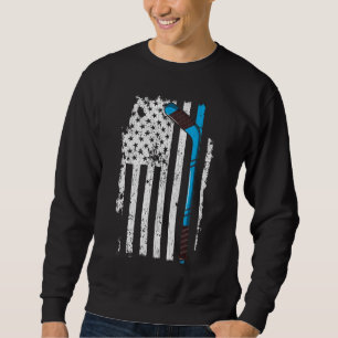 Eishockeyschläger US-amerikanische Flagge Sweatshirt