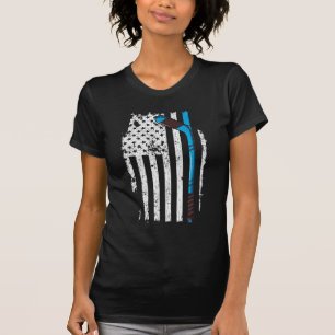 Eishockeyschläger US-amerikanische Flagge T-Shirt