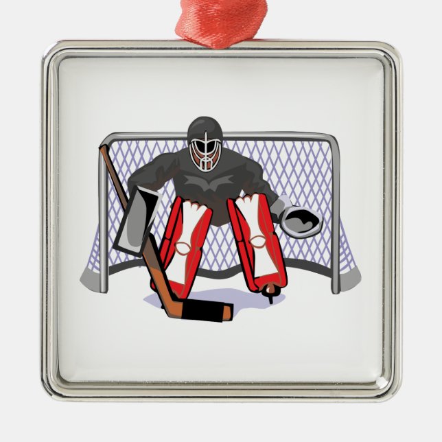 Eishockeyschlucht realistische Vektorgrafik Silbernes Ornament (Vorne)