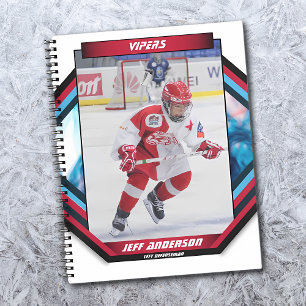 Eishockeyspieler behalten Coole Red Custom Notizbuch