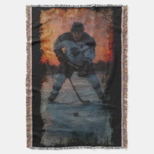 Eishockeyspieler bei Sonnenuntergang Decke