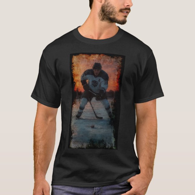 Eishockeyspieler bei Sunset T-Shirt (Vorderseite)