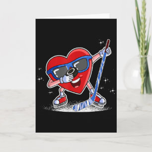 Eishockeyspieler Dabbing Herz Valentinstag Karte