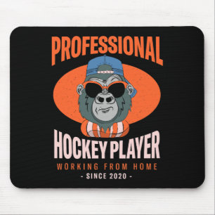 Eishockeyspieler, der von zu Hause aus arbeitet, E Mousepad