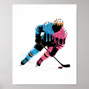 Eishockeyspieler-Drip-Jungen Mädchen Jugend Poster