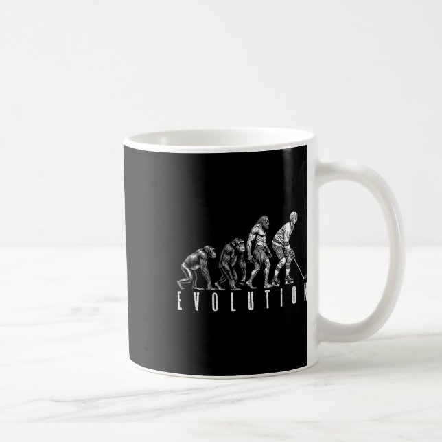 Eishockeyspieler Evolution Lustiger Mann Affe Höhl Kaffeetasse (Rechts)