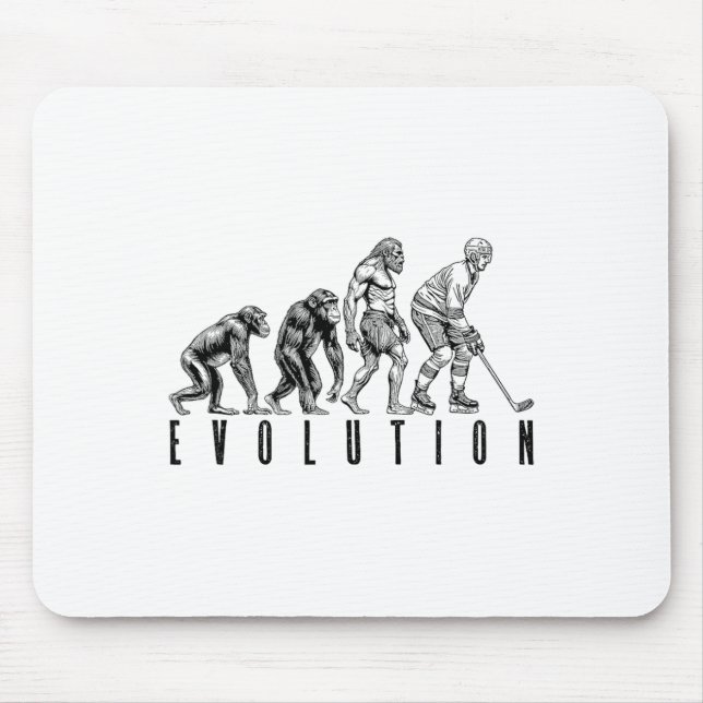 Eishockeyspieler Evolution Lustiger Mann Affe Höhl Mousepad (Vorne)