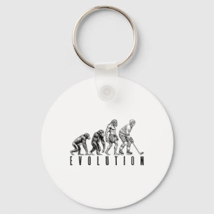 Eishockeyspieler Evolution Lustiger Mann Affe Höhl Schlüsselanhänger